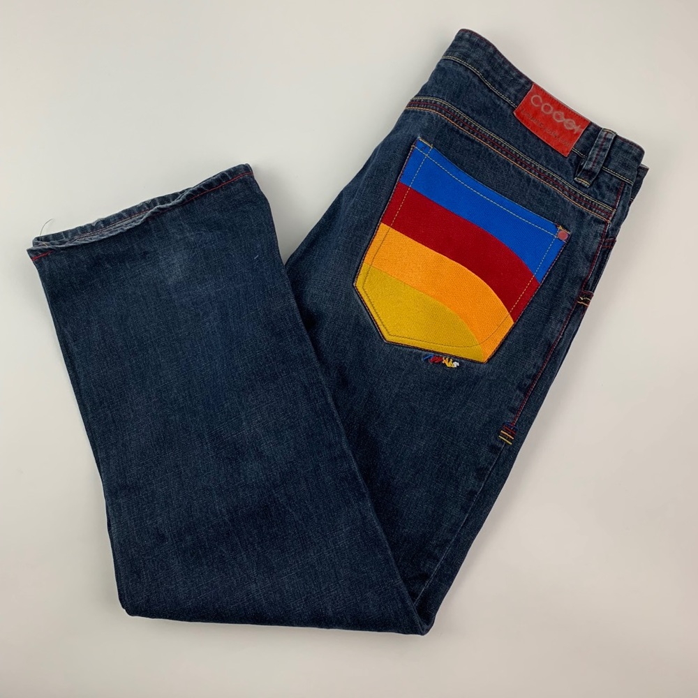 EUC COOGI Mens 34x 32 Loose Embroidered Jeans